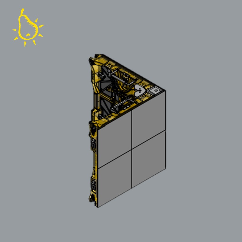 LEDitgo vP2+B_V3 2,6mm, je Seite 500x500mm, 192x192px mit Brompton ReceivingCard LED-Eckmodul
