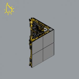 LEDitgo vP2+B_V3 2,6mm, je Seite 500x500mm, 192x192px mit Brompton ReceivingCard LED-Eckmodul