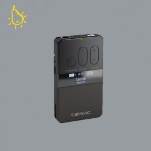 Televic Unite TP Mastertranceiver DECT Standard 1900 MHz Taschensender für Dolmetscher-/Führungsanlage